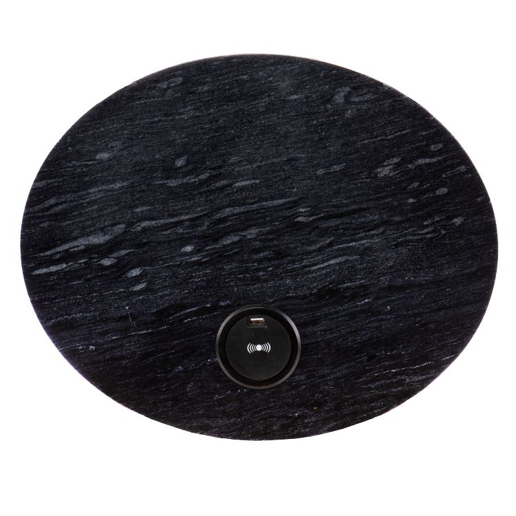 Clarvin Side Table with Wireless Charging Station - Gold/Black - SEI, 5 of 8