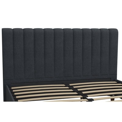 Elegant Queen-Sized Brittany Platform Bed with Tufted Linen Upholstery