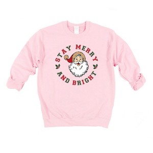 Simply Sage Market Women's Graphic Sweatshirt Stay Merry and Bright Circle - 1 of 2