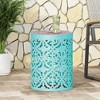 XIYUYEU Transitional Mosaic Patio Side Table with Ceramic Tile Top, Outdoor Table  with Lace-cut Pattern, Outdoor End Table for Patio - 2 of 4
