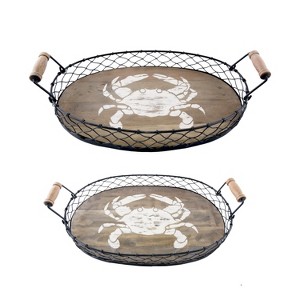 Beachcombers Set of 2 Nesting Trays with Crabs - 1 of 2