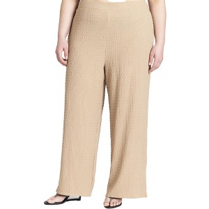 ELOQUII Women's Plus Size Pintuck Detail Linen Trouser - 1 of 4