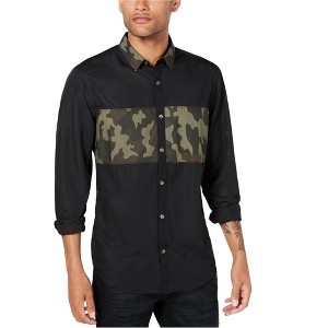 I.N.C International Concepts Mens Camouflage Button Up Shirt, Black, X-Large - 1 of 1