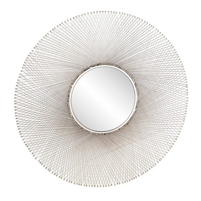 52'' Silver and Gold Sunburst Contemporary Wall Mirror