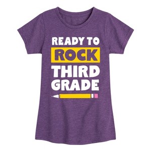 Girls' - Instant Message - Ready To Rock Third Grade Fitted Short Sleeve Graphic T-Shirt - 1 of 4