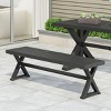 Coolbibila-Dining Bench For Outdoor, Modern Aluminum Dining Bench X-Shaped Legs, Bench With 59 Inch Width - 2 of 4