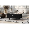 Coffee Table with Four Drawers, Two Side Hidden Storage Compartments, Modern Wood Center Table with Metal Handles and Four Solid Wood Legs - 4 of 4