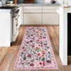 Boho Washable Floral Rugs, Large Living Room Rug, Non-Slip Soft Indoor Rugs for Bedroom, Area Rug Carpet for Dining Room Guest Room - 3 of 4