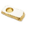Classic Touch White Marble Tea Light Holder Gold Edged - 5.25"L x 2.75"W - 3 of 3
