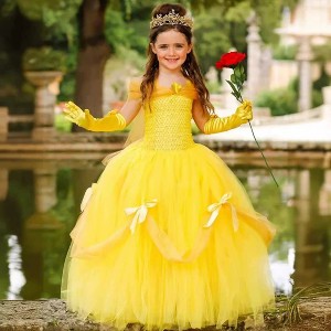 MyKids-Usa Arrival Kids’ Belle-Inspired Princess Dress – Cosplay Costume for Girls’ Fancy Dress Parties - 1 of 3