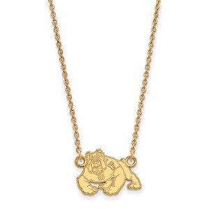 Black Bow Jewelry 14k Yellow Gold California State Fresno Bulldogs NCAA Necklace 18 Inch - 1 of 4