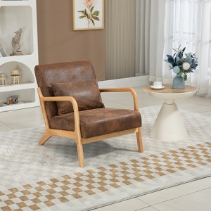 GDFStudio Bonny Modern Upholstered Accent Chair with Wooden Frame - 1 of 4