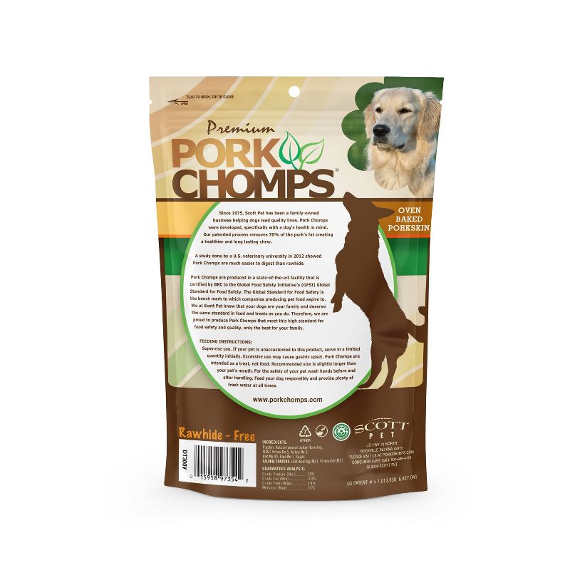 Nutri Chomps Pork Chomps Peanut Butter Chewy Treats Dog Treats - 4ct/5.65oz, 2 of 6