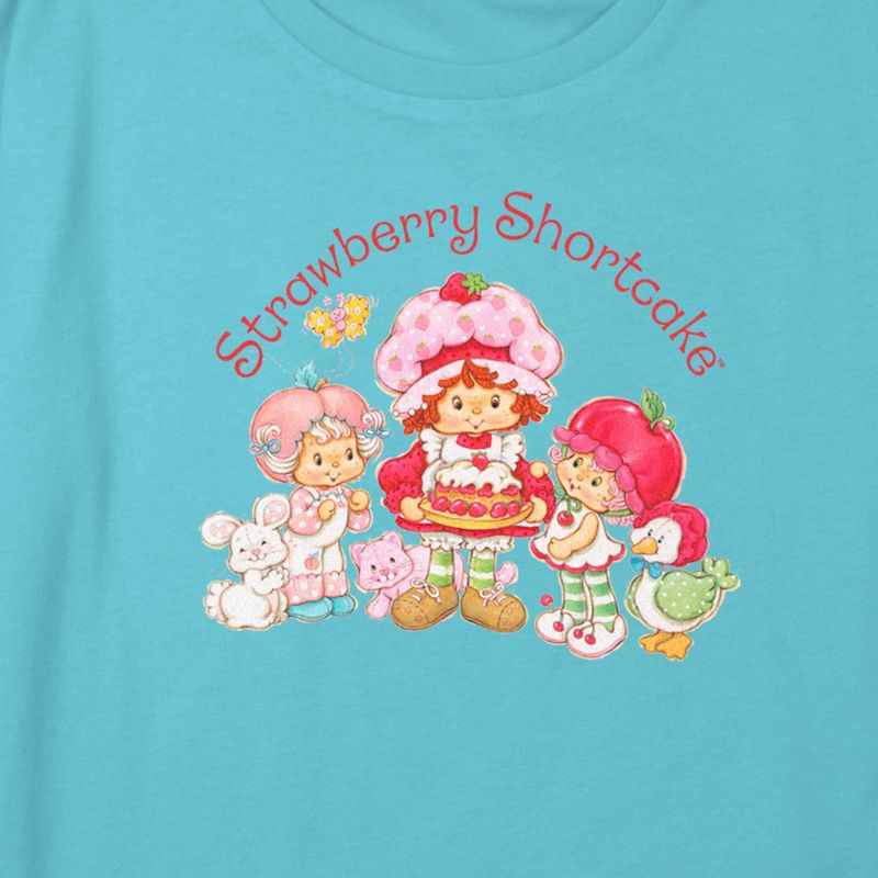 Girl's Strawberry Shortcake Berry and Friends Crop Top T-Shirt, 2 of 4