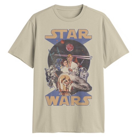 Мужские футболки Star Wars Men's Star Wars Retro Graphic T-Shirt - Beige XL