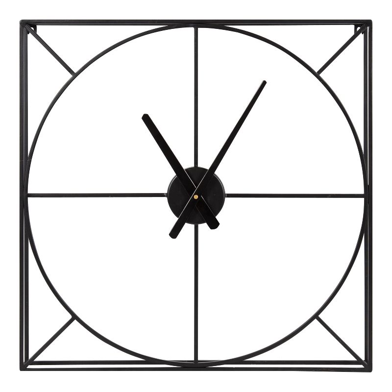 Kate and Laurel Willet Square Metal Wall Clock, 22x22, Black, 3 of 9