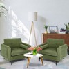 Costway Set of 2 Accent Armchair Single Sofa w/ Bolster & Side Storage Pocket Army Green - 2 of 4