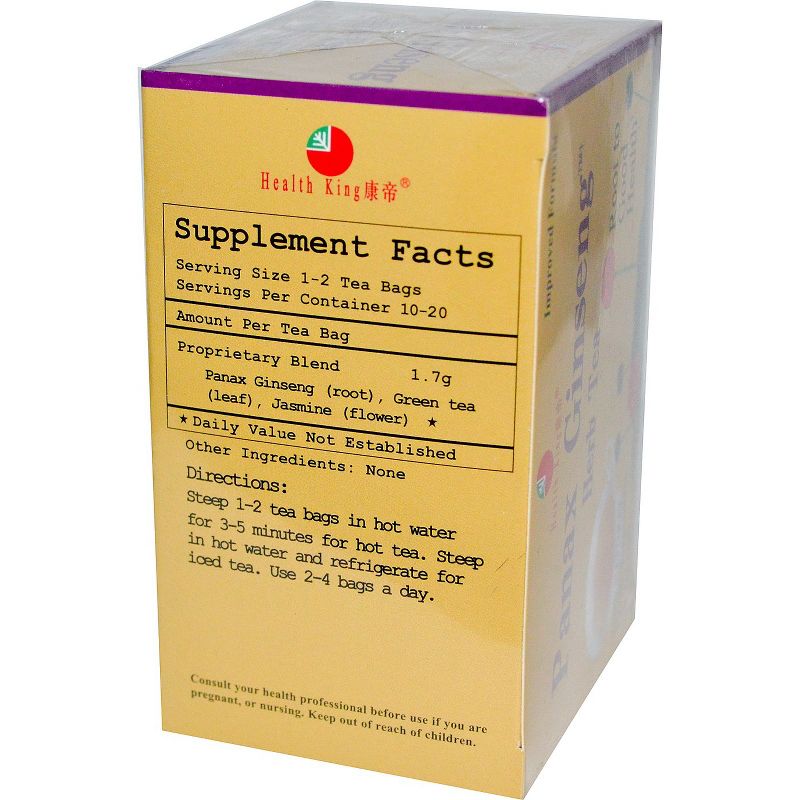 Health King Medicinal Teas Panax Ginseng Herb Tea - 1 Box/20 Bags, 3 of 5