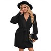 BLUEMING Women Fall Winter Dress 2025 V Neck Long Sleeve Ribbed Knit Belted A Line Mini Knit Dress - 2 of 4