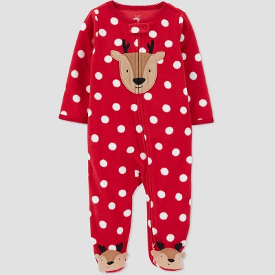 Baby Girls' Dotted Footed Pajama - Just One You® made by carter's Red