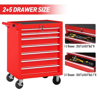 VYNXARIA Rolling Tool Chest with 7-Drawer Tool Box with Wheels Multifunctional Tool Cart Mechanic Tool Storage Cabinet for Garage,Warehouse,Workshop