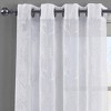 Andora Embroidered Grommet Top Sheer Panel Curtain Pair (Set of 2) - 2 of 4