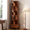 SKRAN Rotating Bookshelf with Drawer, 360 Display Tier Corner Bookshelf, Floor Standing Bookcase Storage Rack for Bedroom, Living Room - 2 of 4