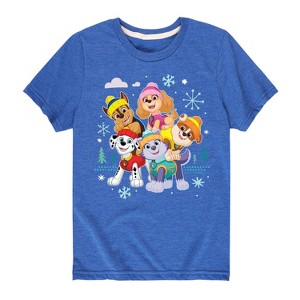 Boys' - Paw Patrol - Skye Everest Rubble Chase Marshall Winter Group Short Sleeve Graphic T-Shirt - 1 of 4