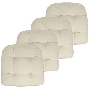 Patio Cushions Outdoor Chair Pads Thick Fiber Fill Tufted 19" x 19" by Sweet Home Collection® - 1 of 4