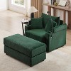 CLIHOME 41.7" Modern Style Single Sofa Sofa Couch with Storage Space, A Movable Ottoman, Two USB Ports, Two Cup Holders - 2 of 4