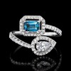 Ross-Simons 0.50 Carat London Blue Topaz and .73 ct. t.w. Lab-Grown Diamond Bypass Ring in Sterling Silver - 4 of 4