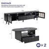 Cream-Toned TV Stand & Coffee Table Duo, LED-Backlit TV Stand for 80'' Screens, Cloud-Shaped Coffee Table with Lockable Casters, Black - 3 of 4