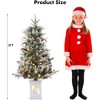 3FT Small Pre-Lit Artificial Christmas Tree with 78 LED Lights, Snow Flocked Xmas Tree with Red Berries, Pine Cones, Timer/Battery-Operated Base - 2 of 4