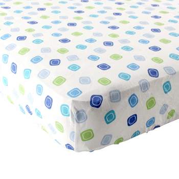 Luvable Friends Baby Boy Fitted Crib Sheet, Blue Geometric, One Size