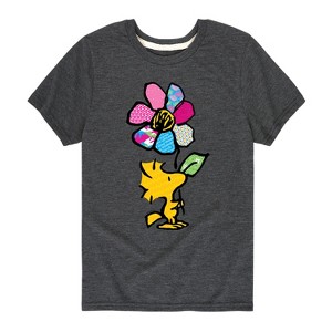 Boys' - Peanuts - Woodstock With Flower And Pattern Short Sleeve Graphic T-Shirt - 1 of 4