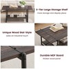 WhizMax Industrial Wood Coffee Table with Storage Shelf, Brown - 4 of 4