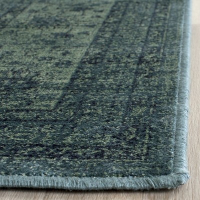 Elysian Light Blue Round Viscose Transitional Area Rug, 5'3" x 7'6"