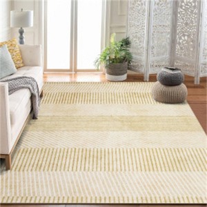 Fulvari Modern Easy Area Rug Machine Washable Non-Slip Low Pile Stripe Pattern Rug for Living Room Bedroom Entryway - 1 of 4