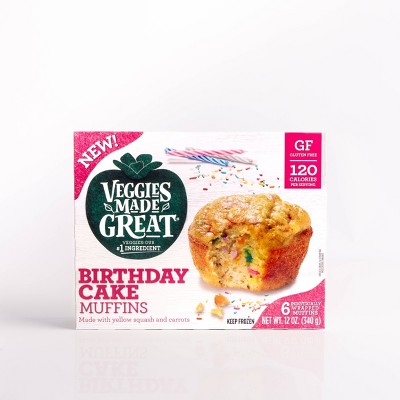 Veggies Made Great Frozen Gluten Free Birthday Cake Muffin - 12oz/6ct
