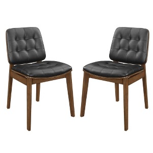 Simple Relax Set of 2 Side Chairs in Natural Walnut and Black - 1 of 4