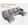 WhizMax  Modular Sectional Sleeper Sofa Couch with Storage Seat, Reversible Modular Sofa Couch with Storage Ottoman, Linen Fabric (Light Grey) - 2 of 4
