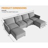 WhizMax  Modular Sectional Sleeper Sofa Couch with Storage Seat, Reversible Modular Sofa Couch with Storage Ottoman, Linen Fabric (Light Grey) - image 2 of 4