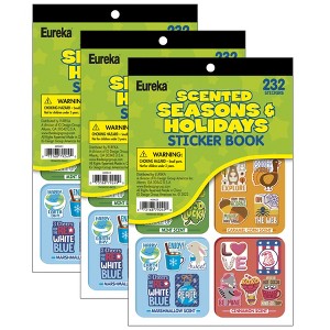 Eureka® Seasons & Holidays Scented Stickerbook, 232 Stickers Per Book, Pack of 3 - 1 of 3