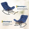 Rocking Chair with Extendable Footrest & Detachable Cushion, Large Royal Rattan Nursery Rocking Chair for Porch Lawn Bedroom Living Room - 4 of 4