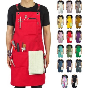 Heavy-Duty Multi-Pocket Canvas Apron - for Gardening, Painting, BBQ, Carpentry & More, Adjustable Sizes M to XXL for All Professions - 1 of 4