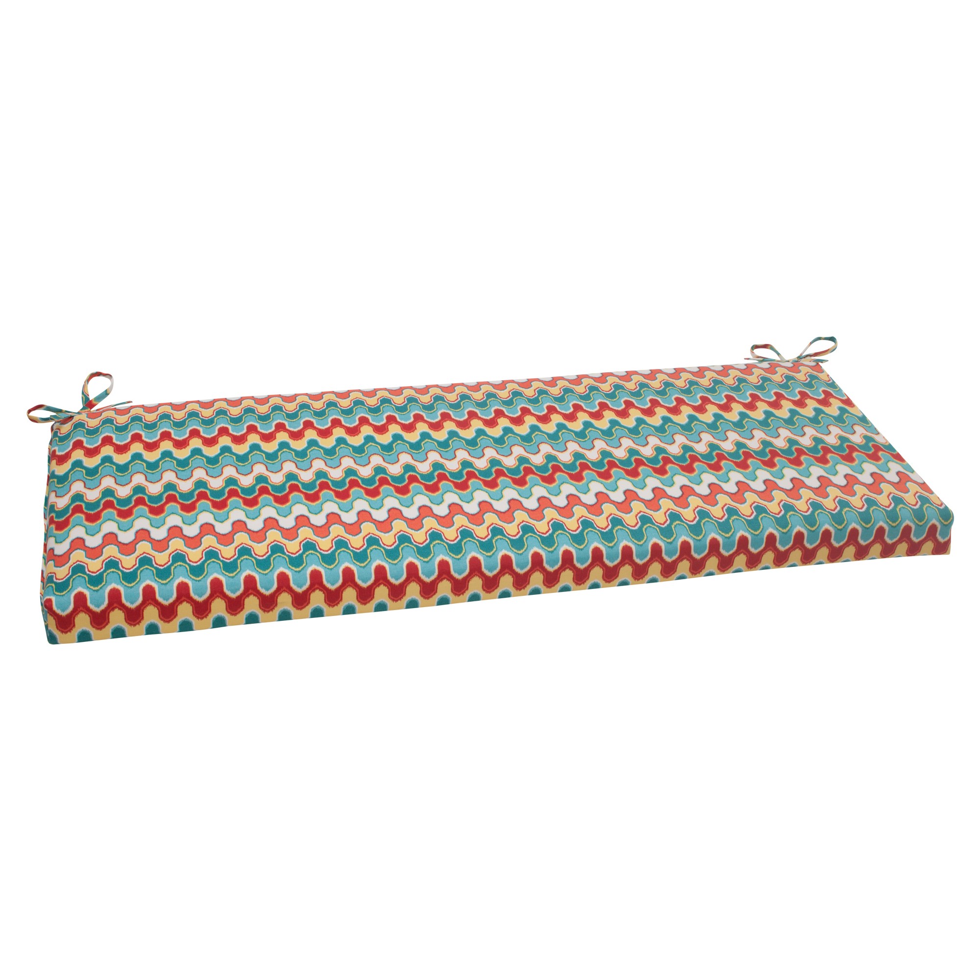 Outdoor Bench Cushion Red Turquoise Chevron By Pillow Perfect