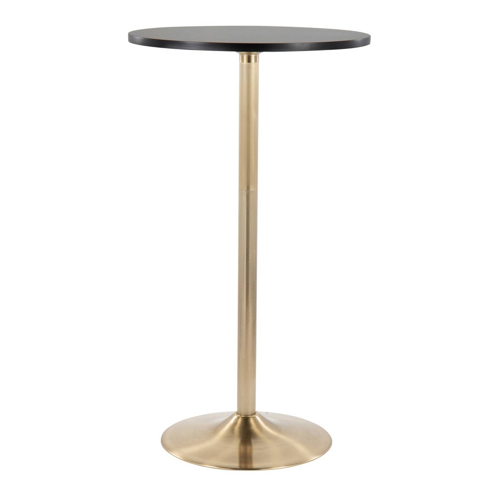 Photos - Dining Table Pebble 24" Bar Height Table Gold/Black - LumiSource