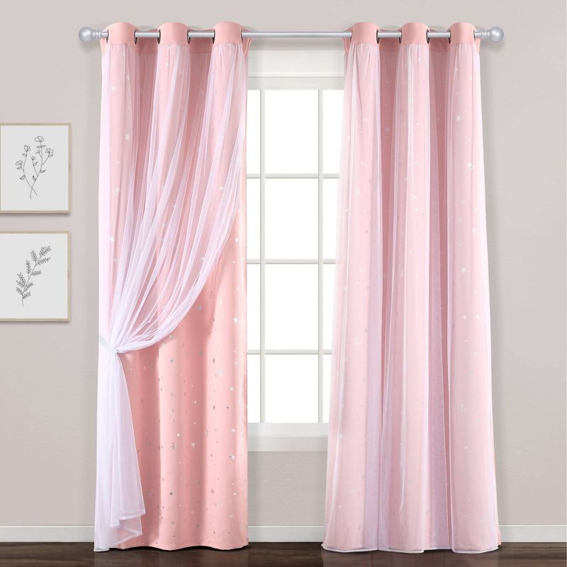 Star Sheer Insulated Grommet Blackout Window Curtain Panel Set - Lush Décor, 3 of 10