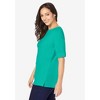 Jessica London Women's Plus Size Stretch Cotton Cuff Tee - 4 of 4