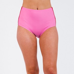 Women's Color Block High-waisted Bikini Bottom - 1 of 3